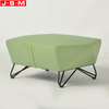 Modern Stylish Leisure Furniture Interior Room Wooden Green Ottoman Stool With Metal Legs