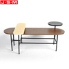 New Design Veneer Table Top Coffee Table Furniture Metal Base Coffee Shop Tea Table