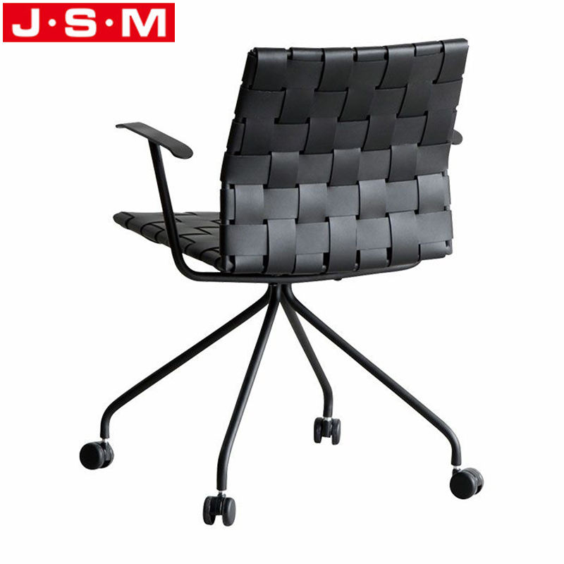 Luxury Executive Staff Training Brown Swivel Office Chairs For Caster Wheels