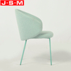 High Quality Wooden One Seat Light Green Low Back Metal Base Dining Chair