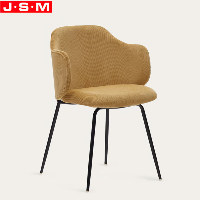 Living Room Furniture Dinning Fully Upholstery Seat Metal Legs Base Dinning Chair