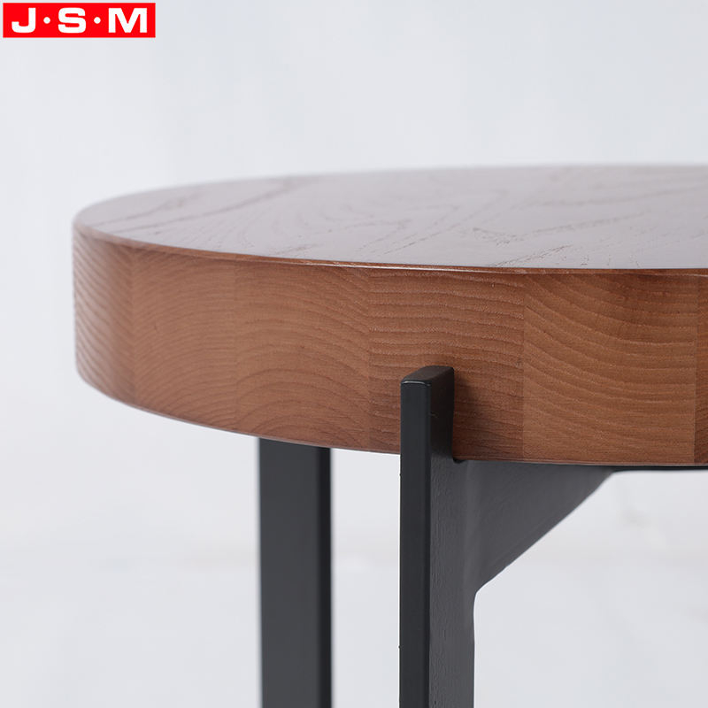 Modern Design Living Room Furniture Iron Legs Solid Timber Table Top Coffee Table