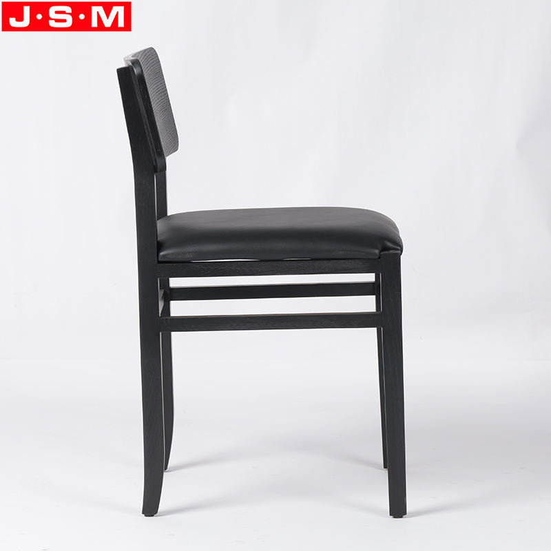 Black American Ash Frame Pu Fabric Upholstery Seat Pad Dining Chairs