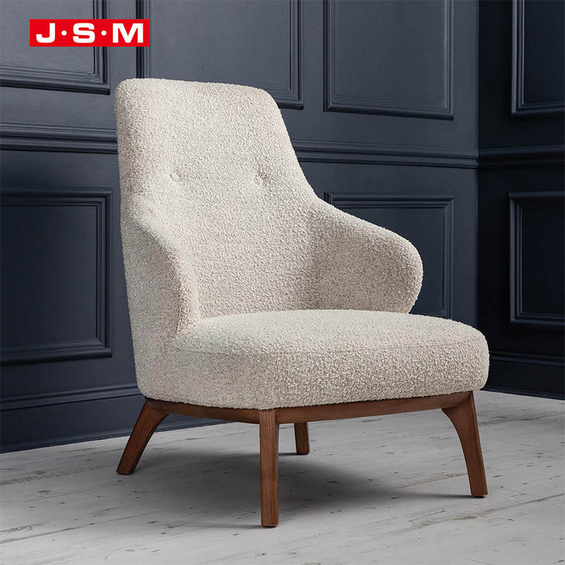 Vintage Furniture Bedroom Hotel Wood Frame Cloth Leisure Armchairs With Footstool