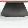 Classic Indoor Living Room Garden Black Circle Solid Wood Coffee Table