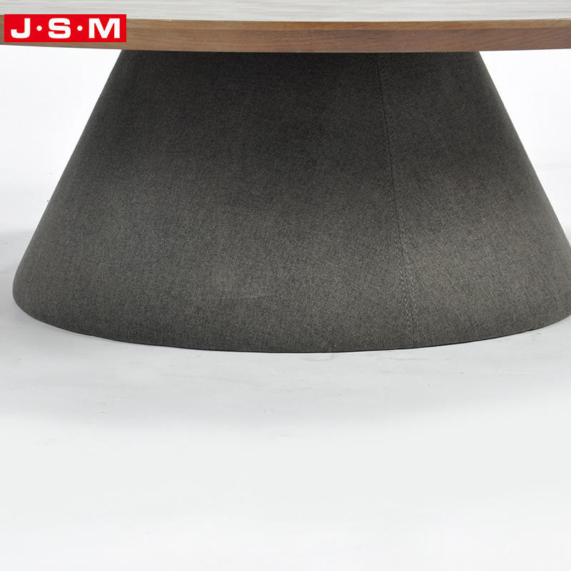 Classic Indoor Living Room Garden Black Circle Solid Wood Coffee Table