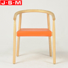 Factory Wholesaler Chair With Cushion Seat Yellow Wooden Dining Chairs
