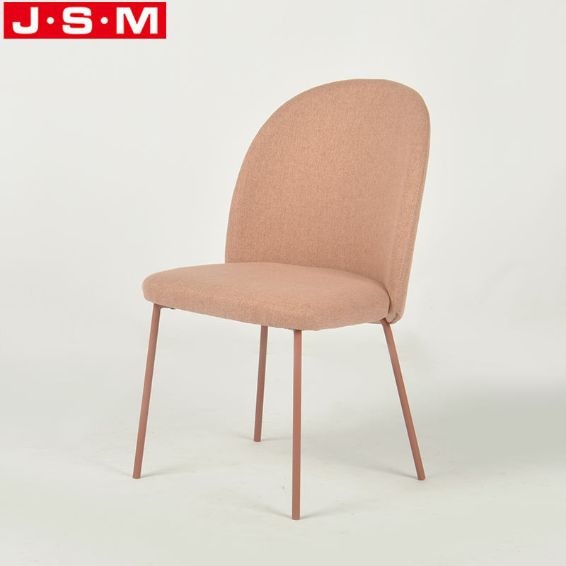 Contemporary Wooden Frame Pink Back Dining Chairs In Office Building