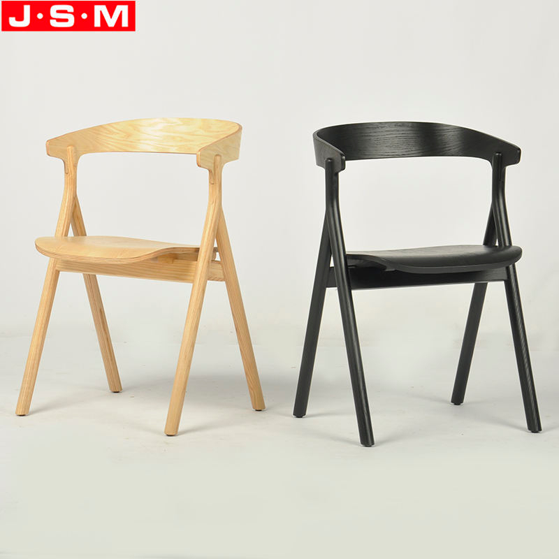 Modern Style Dining Chair Veneer Back And Seat Wooden Dining Set Chairs