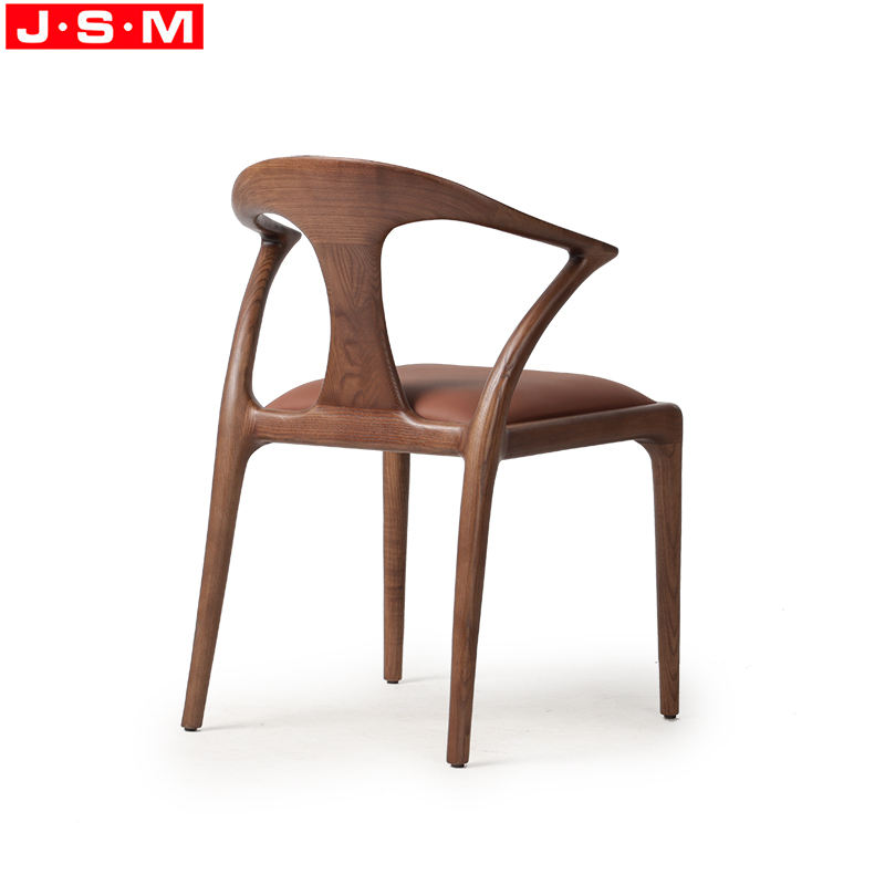 Modern Design Walnut Color Restaurant Cafe Ash Walnut Solid Wood Dining Chairs For Sale