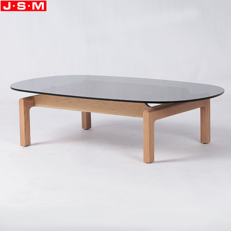 Professional Customized Home Furniture Living Room Tea Table Tempered Glass Top Tea Table