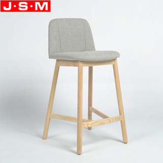 Nordic Coffee Step Stools Wood Leg 65cm Or 75cm High Chair Barstool Cushion Bar Chair