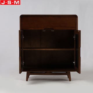 Simple One Drawers Brown Ash Timber Wood Base Living Room Cabinet