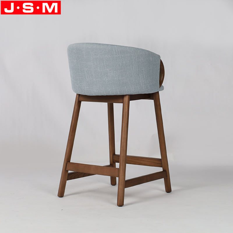 High Quality Breakfast Bar Stools Upholstered Fabric Seat Backrest Counter Kitchen Bar Chairs