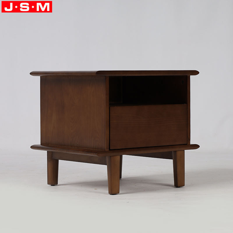 New Design Veneer Carcase Wooden Nightstand Bedroom Furniture Bedside Table