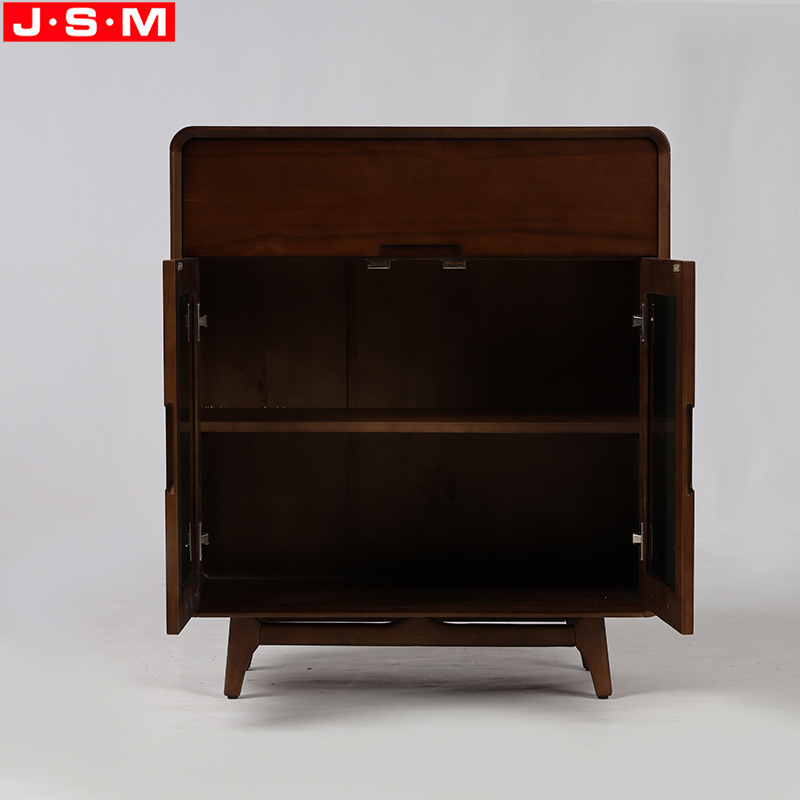 One Drawers Brown Ash Timber Wood Cabinet