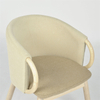 Wooden Solid Color Fabric Low Back Garden Arm Chair Dining Chair