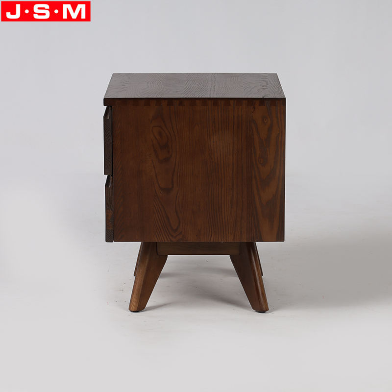 European Style Storage Cabinet Nightstand Two Drawers Table Bedside With Ash Timber Legs