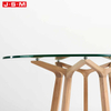 Luxury Nordic Modern Outdoor Rustic Wooden Solid Wood Room Round Marble 6 Seater Dining Tables Set
