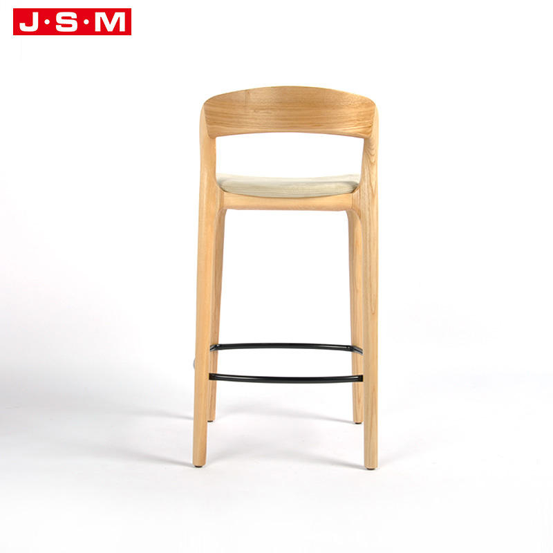 Modern Luxury Breakfas Kitchen Velvet Counter Fabric Wood Height Bar Chair Stools