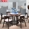 Luxury Nordic Modern Outdoor Rustic Wooden Solid Wood Room Round Marble 6 Seater Dining Tables Set