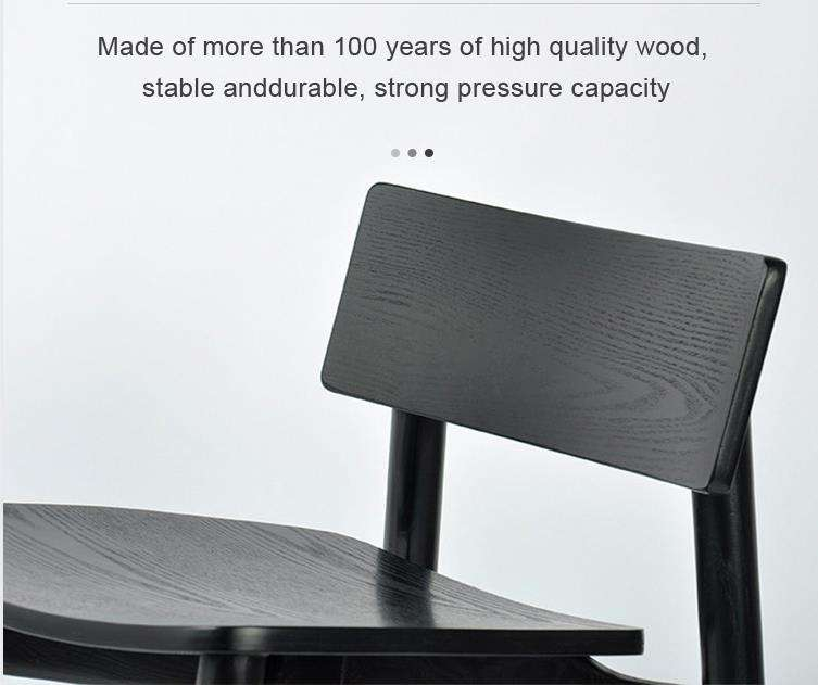 Morden Solid Wood Black Custom Logo Patio Bar And Kitchen Chair