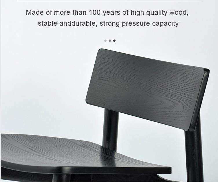 Morden Solid Wood Black Custom Logo Patio Bar And Kitchen Chair