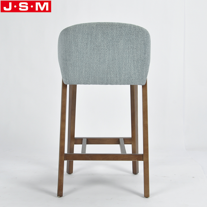 Fabric High Counter Chair Wooden Bar Stool
