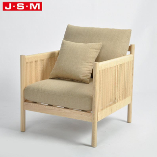 New Design Furniture Lounge Salon Living Room Wooden Fabrics 1 Seat Sofa