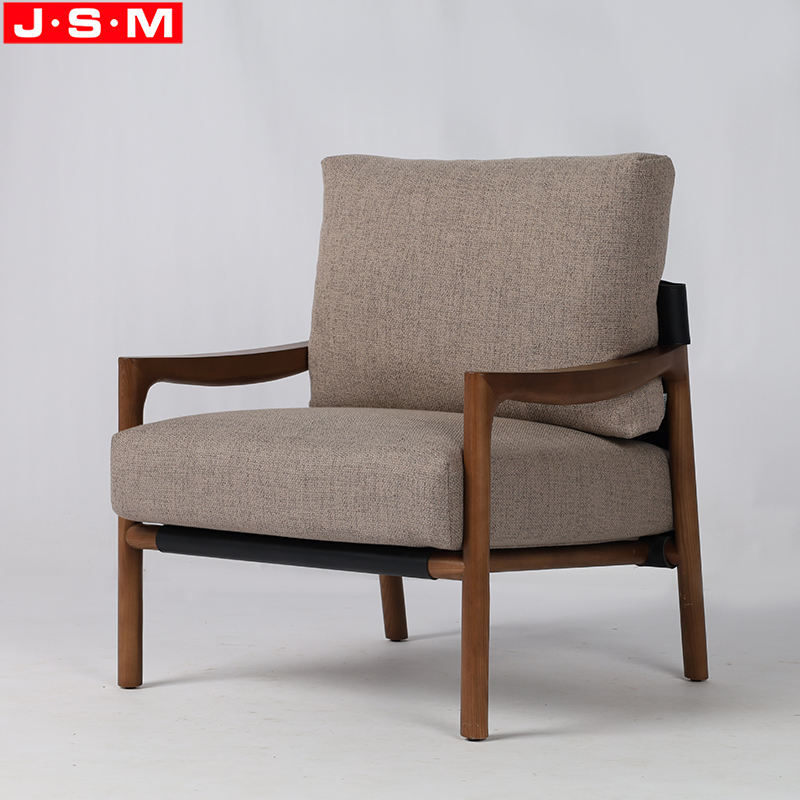Timber Wood Cushion Fabric Arm Chair Single Chair Accent Armchair Chair