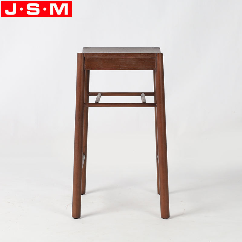 Hot Selling Brown Veneer Seat Timber Wooden Bar Stools Chair Without Back