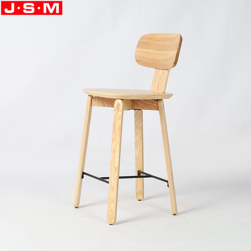 Excellent Quality Cafe Restaurant Milk Tea Shop Barstool Ash Timber Wooden Bar Stool Chair