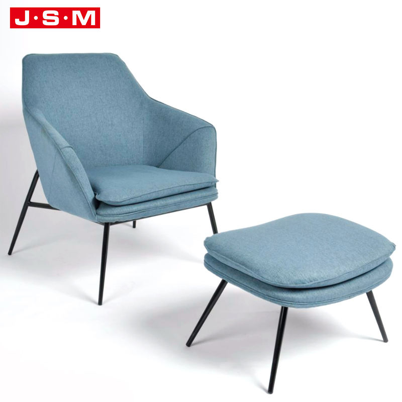 Modern Luxury Chaise Lounge Outdoor French Fabric Garden Furniture Wooden Armchair