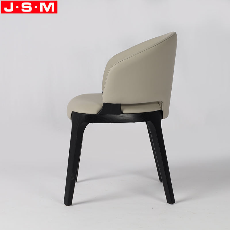 Classic Half Curved Back Living Furniture Minimalist Wood Arm Dining Chair
