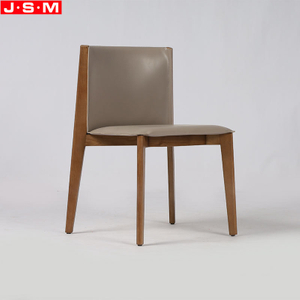 Nordic Modern Foam And Fabric Cushion Wood Dining Chair Single Wooden Dining Chair