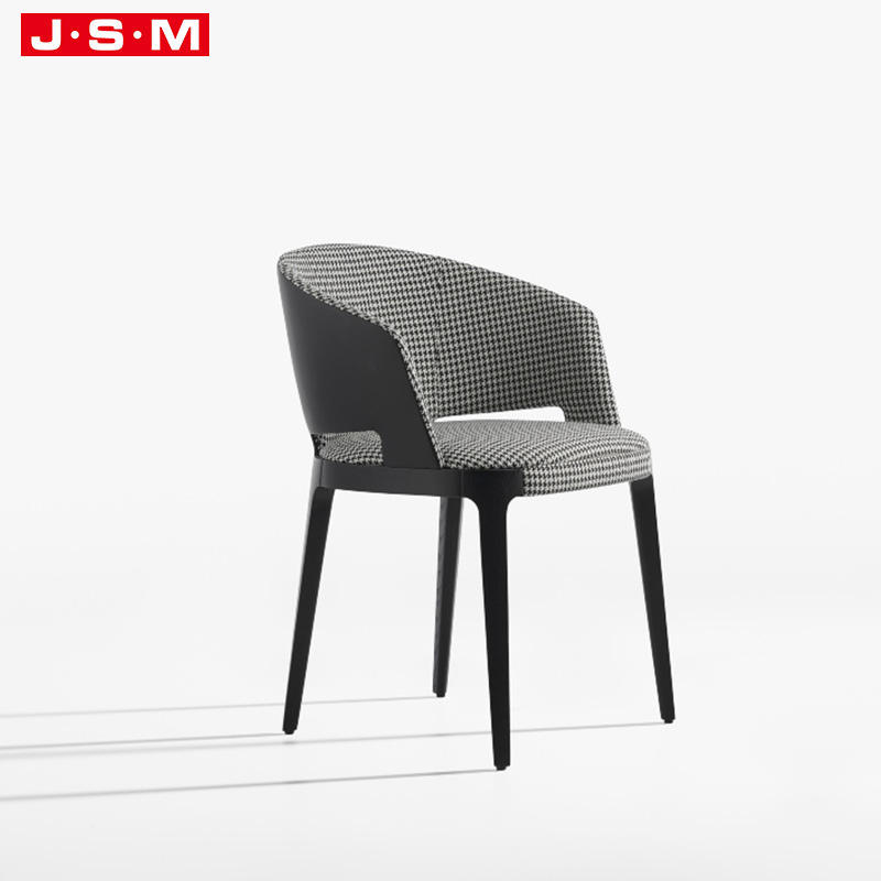 Classic Half Curved Back Living Furniture Minimalist Wood Arm Dining Chair