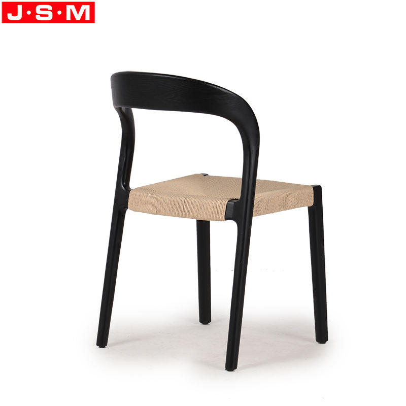 Modern Cheap Wood Chair High Quality Dining Chair Rope Woven Seat And Solid Wood Restaurant Chair