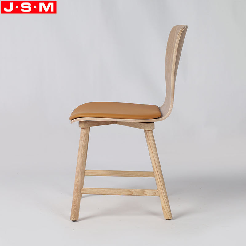 Good Price Bent Wood Veneer Classic Timber Dining Chairs With Fix Cushion Seat