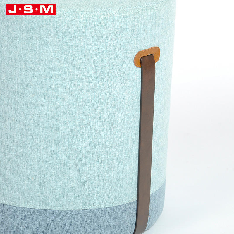 Nordic Lounge Velvet Round Coffee Bedroom Solid Wood Girly Pouffe Footstool Ottoman