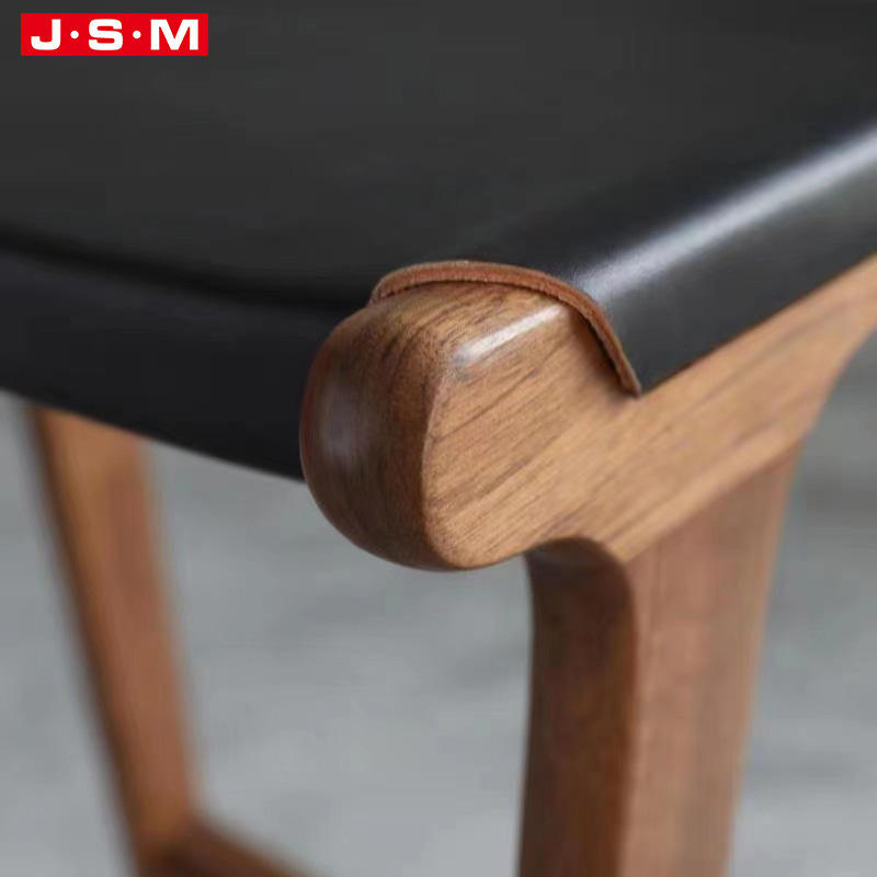New House Nordic Dining Luxury Wood Classical Fabric Pu Leather Bar Chair