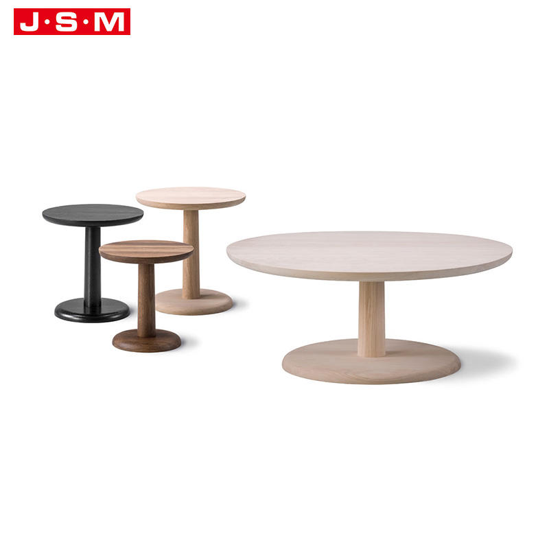 Nordic Modern Living Fancy Minimalist Industrial Room Round Wooden Coffee Shop Table