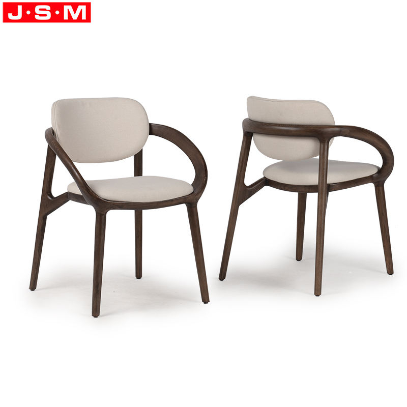 Nordic Modern Style Restaurant Furniture Wooden Dining Chairs Fabric Upholstery Dinner Chair For Canteen