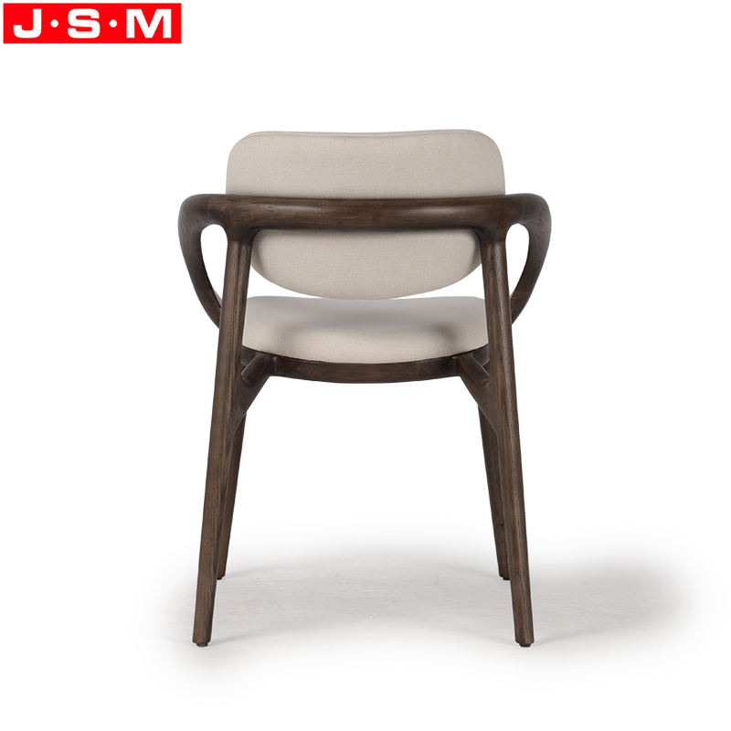 Nordic Modern Style Restaurant Furniture Wooden Dining Chairs Fabric Upholstery Dinner Chair For Canteen