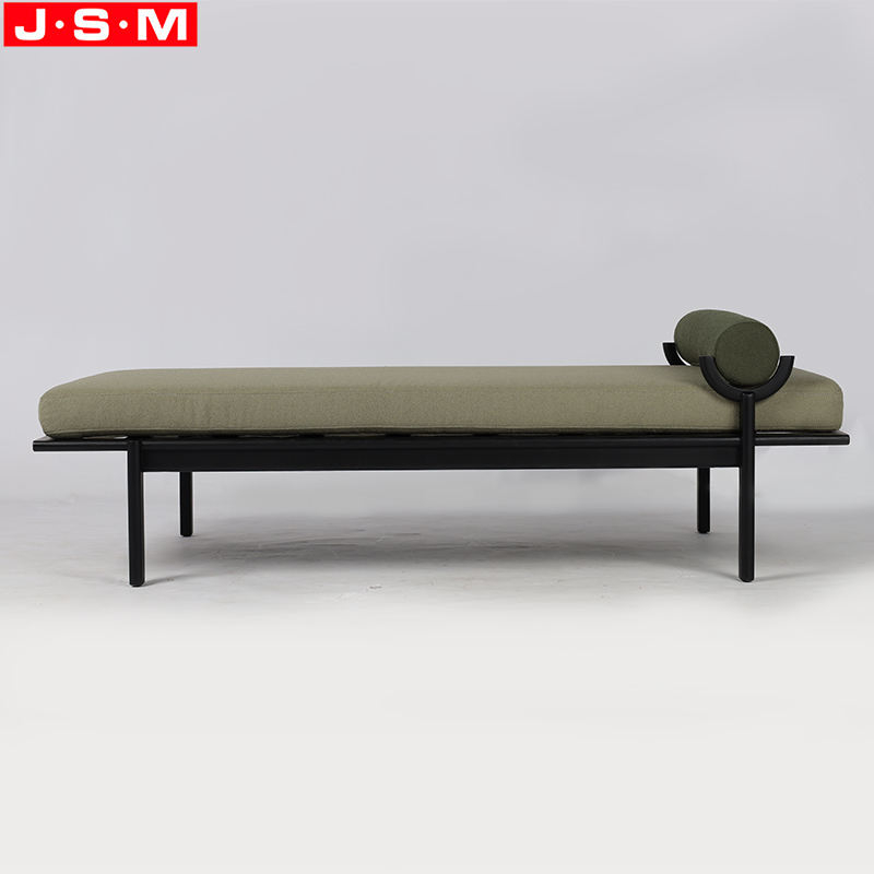 Modern Commercial Restaurant Outdoor Garden Upholstered Solid Wooden Bench
