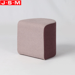Decorated Upholstered Living Room Ottoman Fabric Wooden Frame Ottoman Stools
