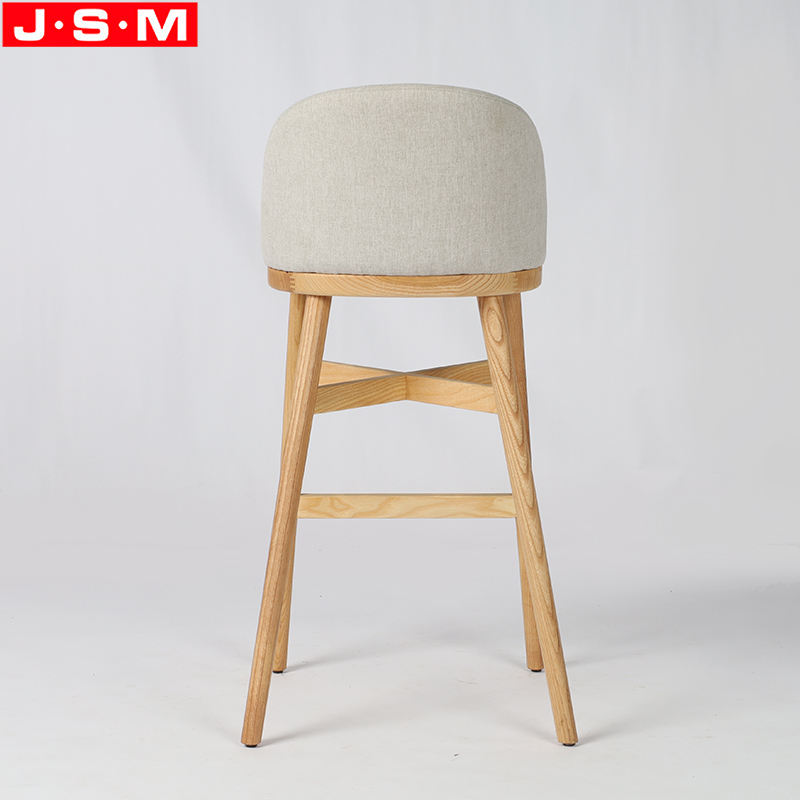 Counter Top Restaurant Hotel Wooden Frame Bar Stools For Restaurants Kitchen White Seat