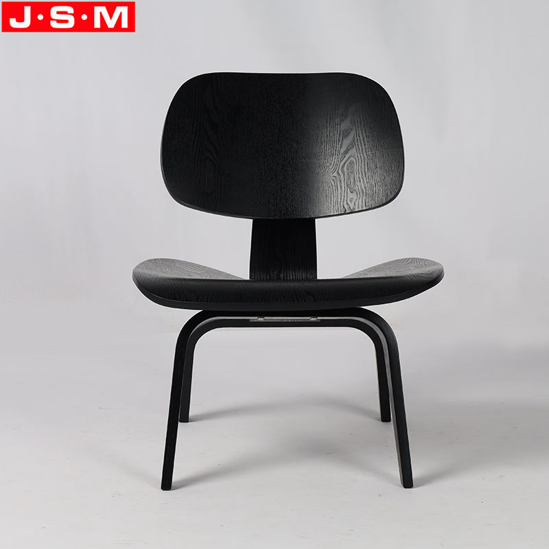 Custom Design Black Bent Solid Wood Lounge Leisure Chair With Veneer