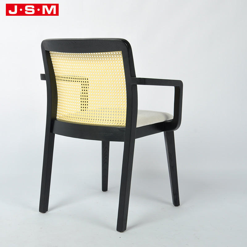 Modern Luxury Nordic Round Trend Walnut Plastic Upholstered High Cafe Dining Chair