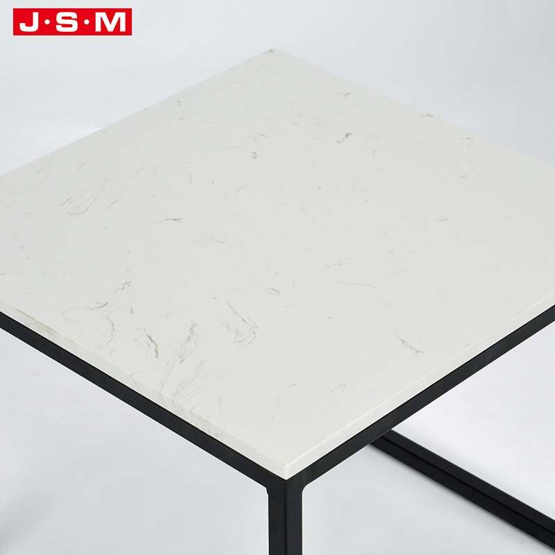 Luxury Artificial Vintage Stone Top Office Coffee Metal Base Coffee Table Set For Hotel