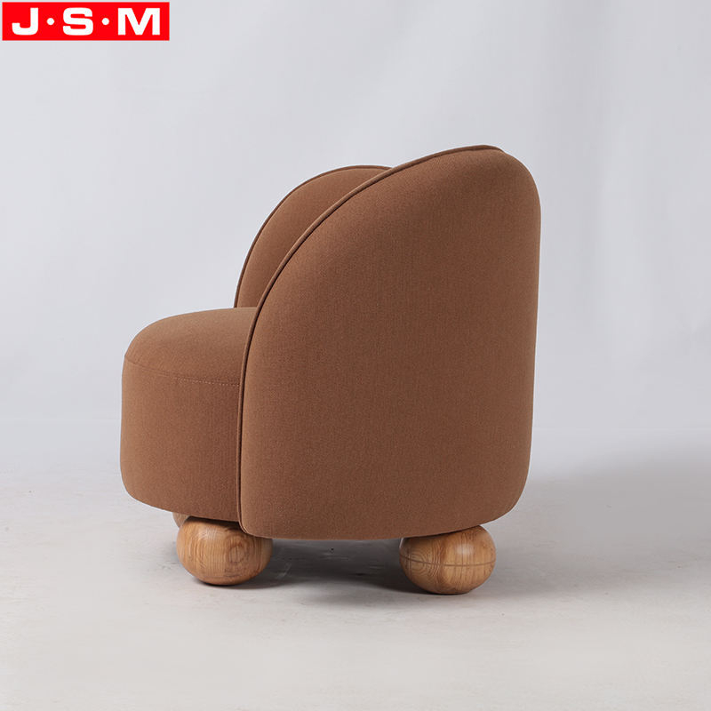 Luxury Nordic Living Room Chair Wood Foot Fabric Single Seater Sofa Armchair